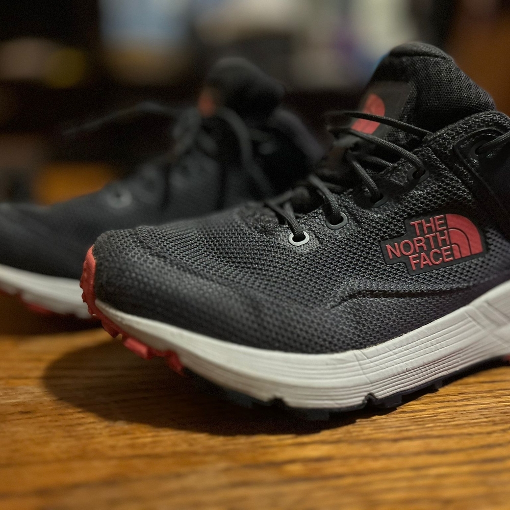 The North Face Black Sneakers with Red Highlights